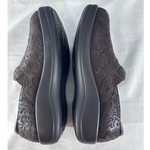 Alegria Women's sz 34 (US 4.5) Keli PRO Choco Emboss Paisley Clogs Nursing Shoes - Picture 4 of 9